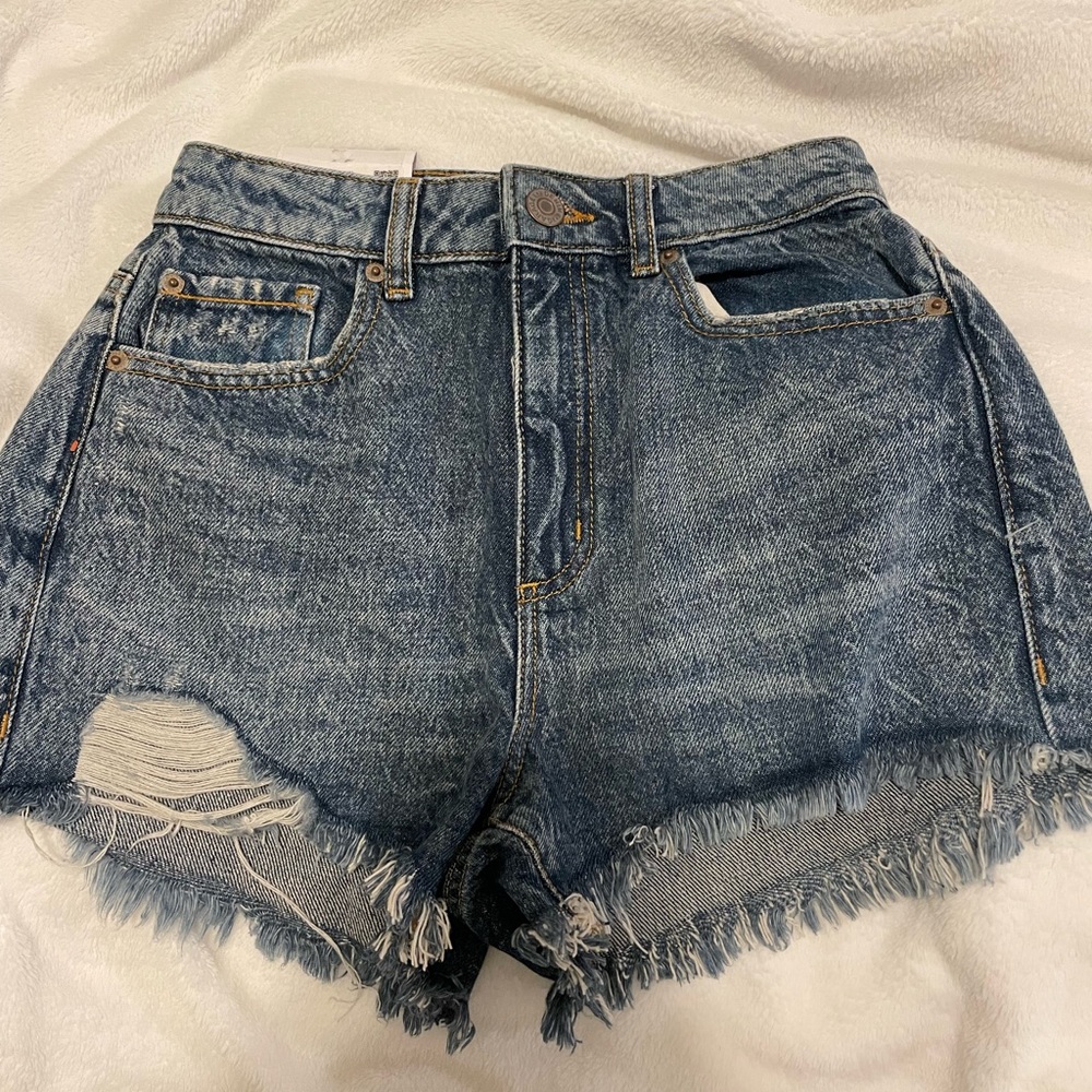 Blue denim shorts